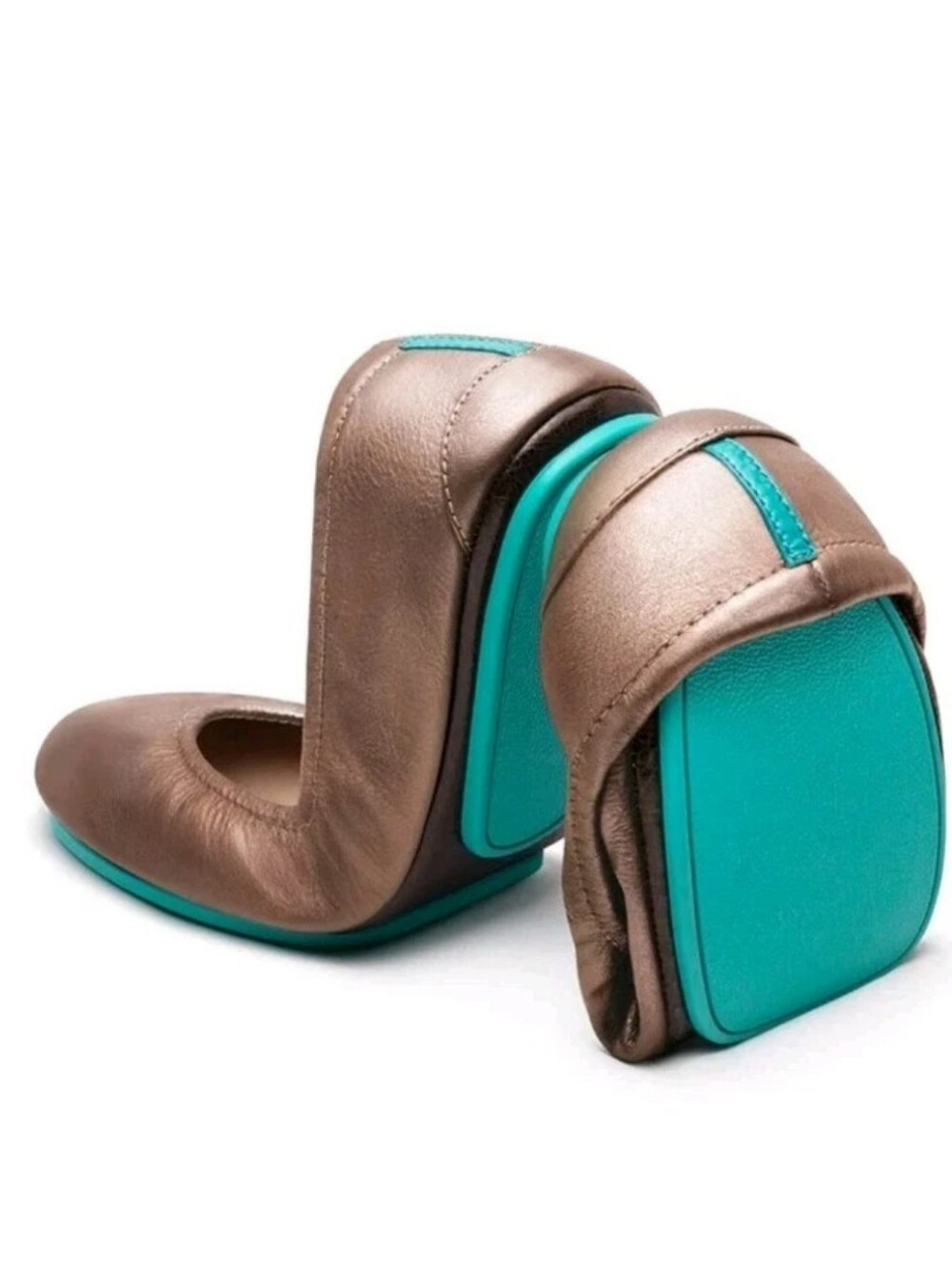 Tieks Metallic Bronze Leather Ballet Flats! Size 7 Excellent